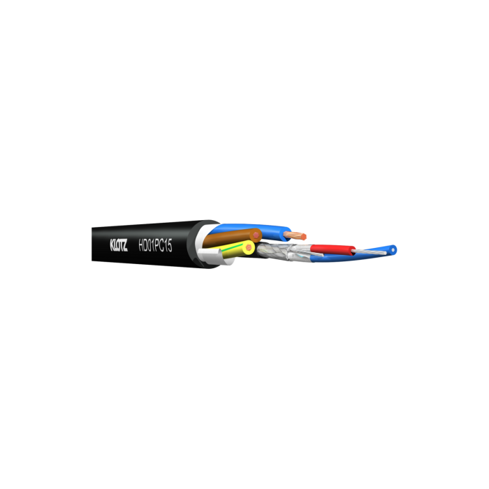 Kabel hybrydowy Klotz HD01PC15 cyfrowy + zasilający 1 mb