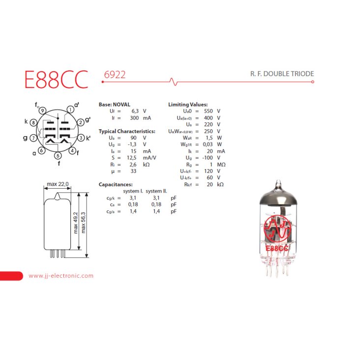 JJ Electronic E88CC (6922)
