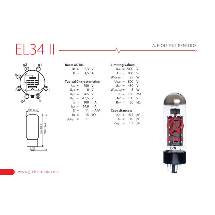 JJ Electronic EL34 II New