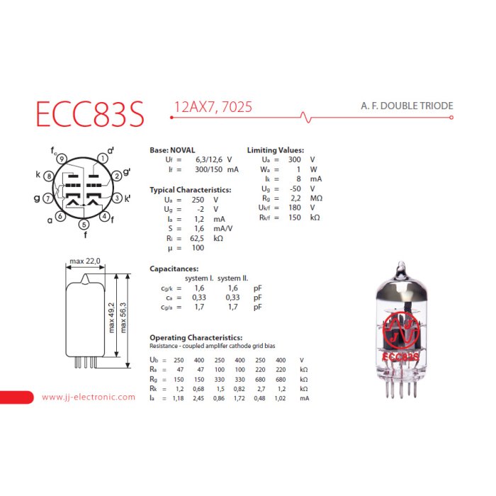 JJ Electronic ECC83S / 12AX7